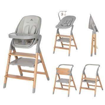 Стільчик для годування 4-в-1 CARRELLO Ergo з шезлонгом і навчальною вежею Nordic Grey CRL-16701 фото 1