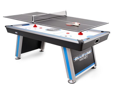 Ігровий стіл 2в1 "Аерохокей BLUE LINE" з тенісною кришкою та аксесуарами 204х107 см фото 1