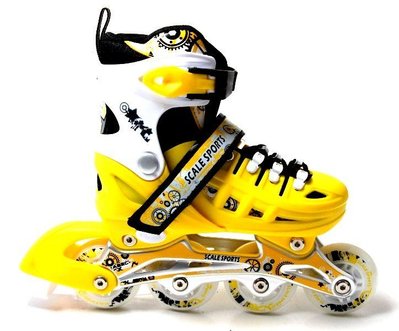 Раздвижные ролики для подростка 38-41 Scale Sports Yellow с подсветкой переднего колеса фото 1