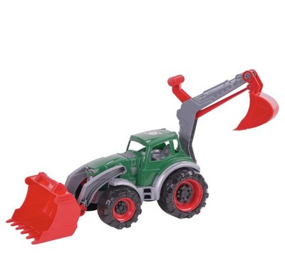 Іграшковий трактор навантажувач-екскаватор Оріон 31 см зелений 322 фото 1