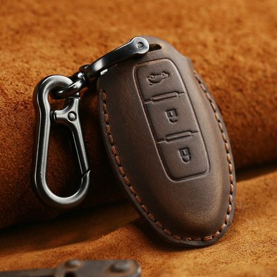 Шкіряний чохол для смарт - ключа Nissan (Ніссан) коричневий 3 кнопки фото 1
