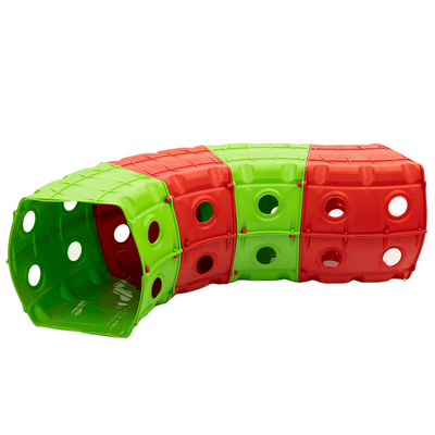 Пластиковый игровой тоннель Doloni для детей на 4 секции 153х109х51 см Красный с зеленым 01471/3 фото 1