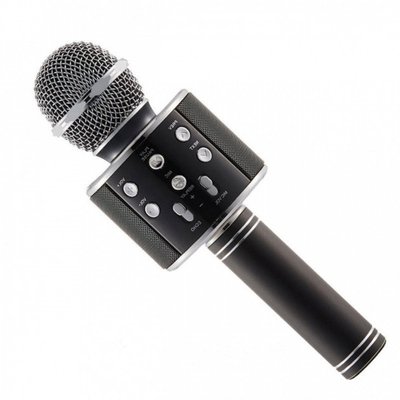 Бездротовий bluetooth караоке мікрофон з колонкою (Black) WS-858 фото 1