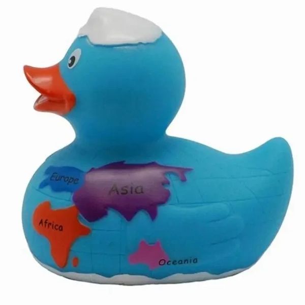 Стильная тематическая резиновая уточка FunnyDucks "Глобус" L1617 фото 3