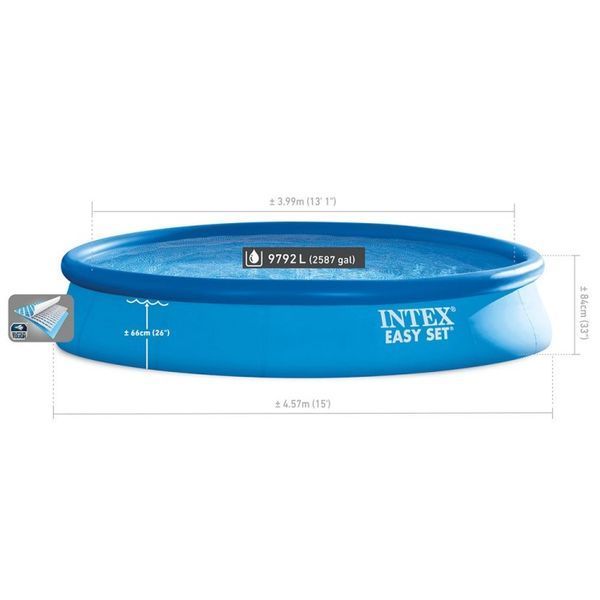 Наливний басейн Intex Easy Set 457х84см об'єм 9792л з фільтр-насосом 28158 фото 2