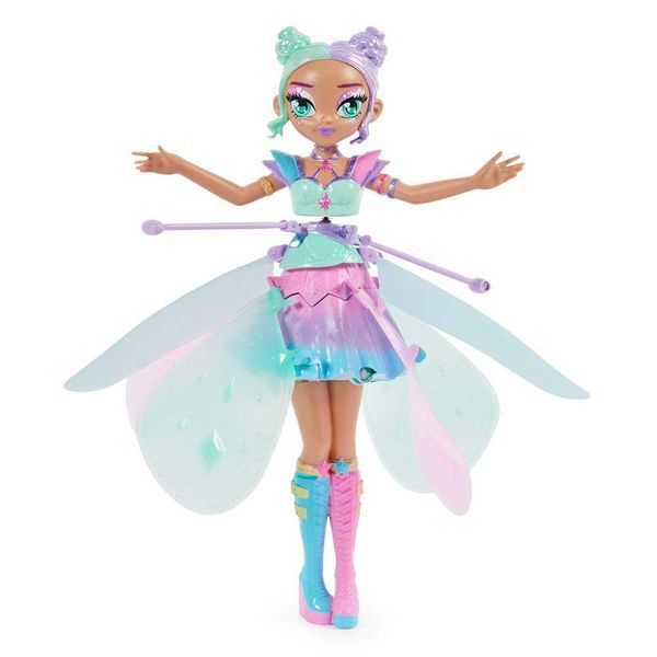 Інтерактивна казкова лялька, що літає - фея Hatchimals FlyingPixie Kawaii Pastel з підставкою блакитна з рожевим фото 7
