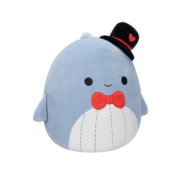Мягкая игрушка - антистресс SQUISHMALLOWS Синий кит Самир 13 см фото 3
