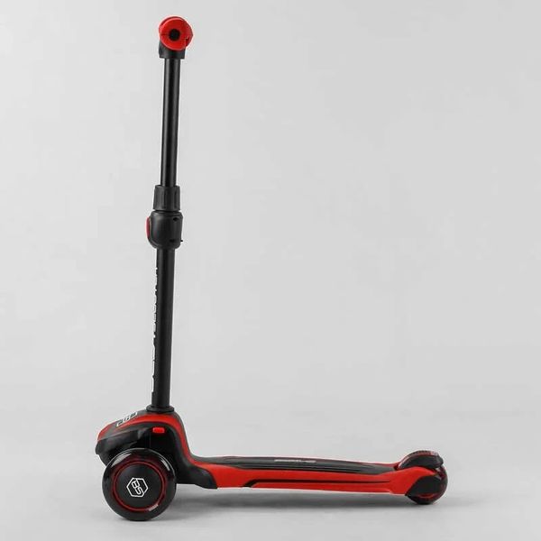 Самокат дитячий триколісний з підсвічуванням Best Scooter MAXI до 60 кг чорний з червоним MX-40901 фото 3