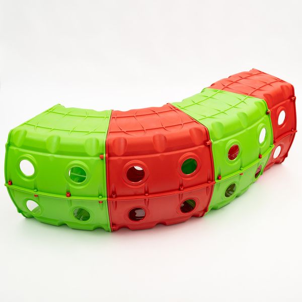 Пластиковий ігровий тунель Doloni для дітей на 4 секції 153х109х51 см Червоний з зеленим 01471/3 фото 2
