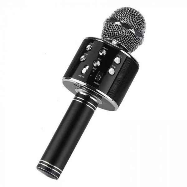 Бездротовий bluetooth караоке мікрофон з колонкою (Black) WS-858 фото 2
