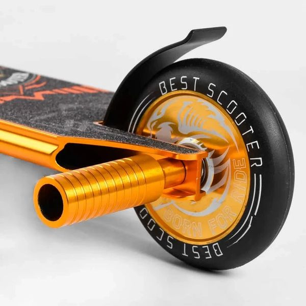 Трюковий самокат Best Scooter Snake`n`Skull HIC-система, пеги, анод, колеса 110 мм оранжевий 23015 фото 6