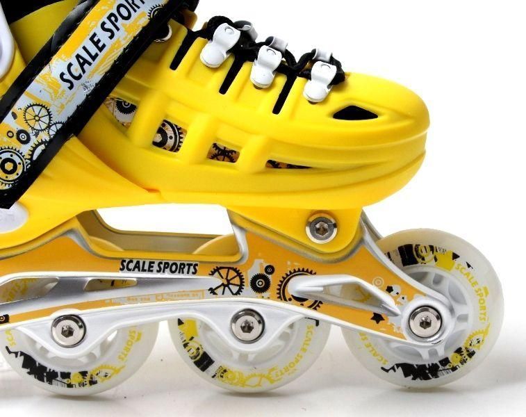 Розсувні ролики для підлітка 38-41 Scale Sports Yellow з підсвічуванням переднього колеса фото 3