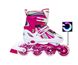 Роликовые коньки детские раздвижные 34-37 Power Champs Pink с подсветкой колеса фото 5