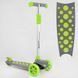 Самокат трехколесный складной с подсветкой колес и деки Best Scooter серый с салатовым LK-70111 фото 1
