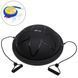 BOSU ball полусфера для фитнеса с эспандером Profi диаметр 60 см флокированная черная MS 2609 фото 1