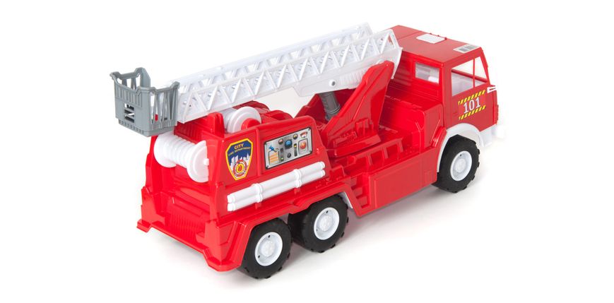 Игрушечная пожарная машина Орион с выдвижной лестницей 49 см красная 034 фото 2