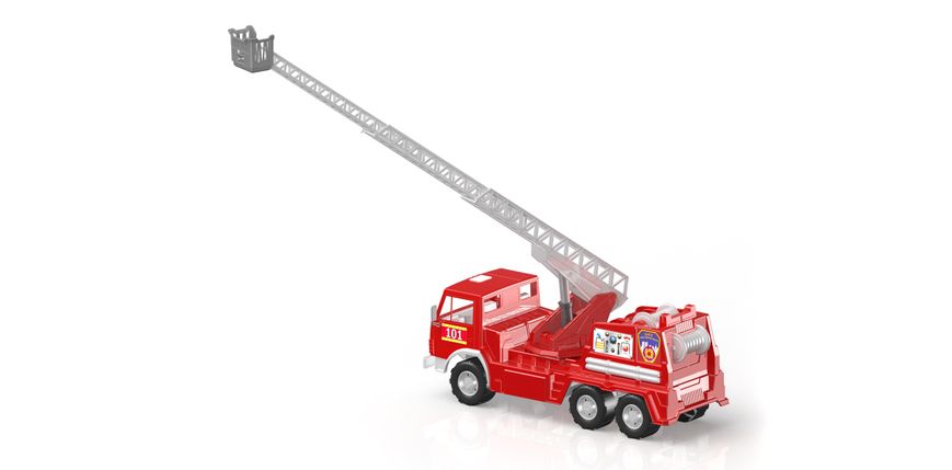 Игрушечная пожарная машина Орион с выдвижной лестницей 49 см красная 034 фото 3