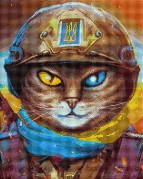 Алмазна мозаїка Brushme "Котик Захисник &copy;Маріанна Пащук" на підрамнику, квадратні стрази, 40х50см DBS1034 фото 1