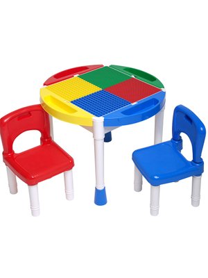 Дитячий ігровий круглий стіл для конструкторів Microlab Toys GT-14 фото 1