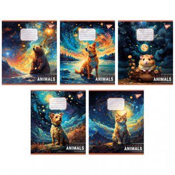 Набір учнівських зошитів Yes Dreamer animals формат А5, 60 арк. в клітинку 10 шт. 767139 фото 1