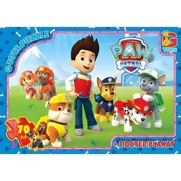 Пазлы G-Toys "Щенячий патруль" 70 элементов + постер 21 х 30 см PW0813 фото 1