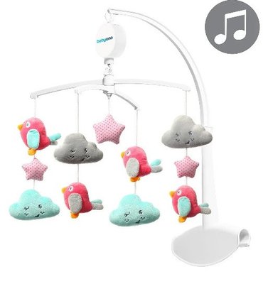 Карусель на кроватку (мобиль) музыкальная BabyOno "Облака и птенцы" фото 1