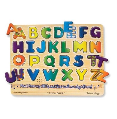 Звуковий пазл для малюків Melissa&Doug" Англійський алфавіт" дерев'яні елементи фото 1