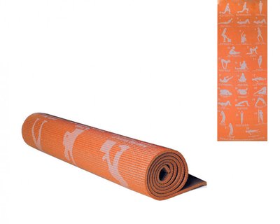 Каремат для йоги фитнеса туризма 173х61см 4мм MS1845-1 Оранжевый фото 1