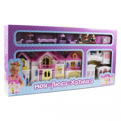 Музичний інтерактивний ляльковий будиночок з ігровими фігурками та меблями Моя Люба Хатинка Білий фото 1