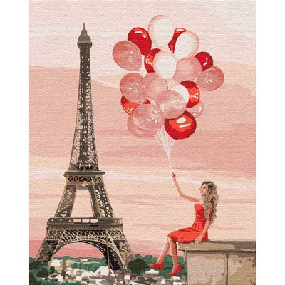 Картина за номерами Ідейка "Червоні фарби Парижа" 40х50 см KHO4757 фото 1