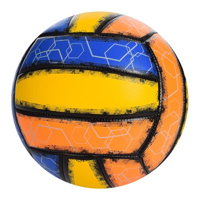 Волейбольний м'яч №5 Bambi діаметр 21 см PVC синьо-жовтогарячий EV-3370 фото 1