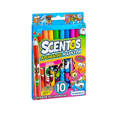Набір ароматних маркерів для малювання Scentos - ТОНКА ЛІНІЯ (10 кольорів) фото 1