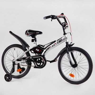Велосипед дитячий двоколісний 16" Jet Set з додатковими колесами сірий JS-N1604 фото 1