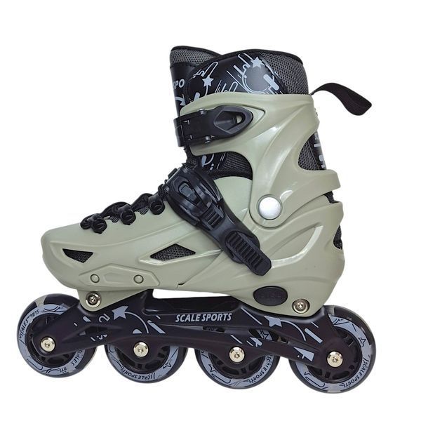 Дитячі розсувні ролики 29-33 з комплектом захисту та шоломом Scale Sports LF 605 Gray підсвічування коліс фото 4