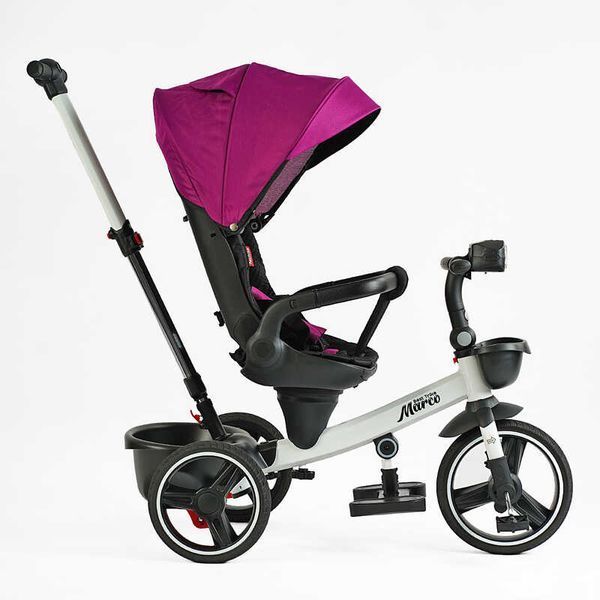 Детский трехколесный велосипед Best Trike Marco интерактивный PU колеса 10" бордовый и серая база 365-18 фото 2