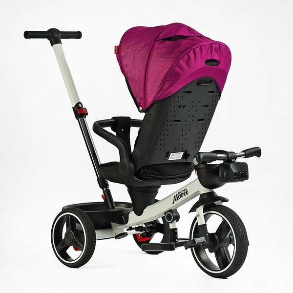 Детский трехколесный велосипед Best Trike Marco интерактивный PU колеса 10" бордовый и серая база 365-18 фото 4
