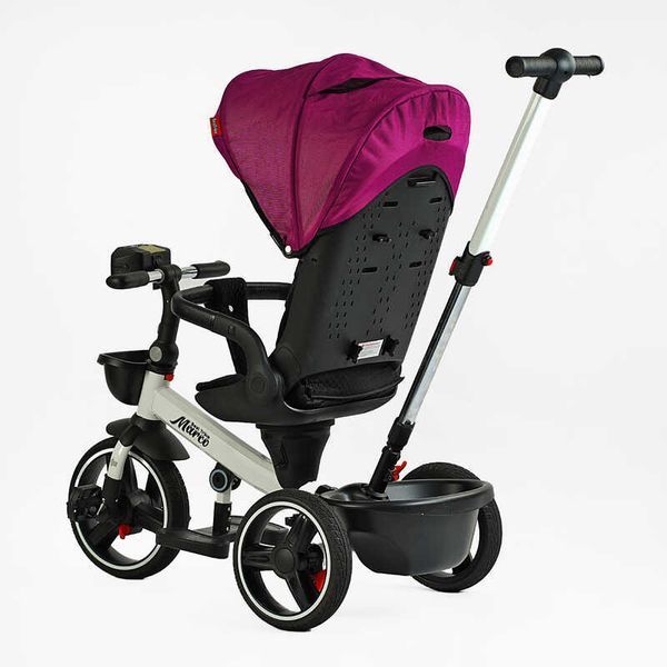 Детский трехколесный велосипед Best Trike Marco интерактивный PU колеса 10" бордовый и серая база 365-18 фото 3
