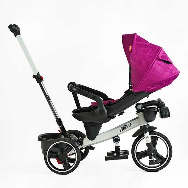 Детский трехколесный велосипед Best Trike Marco интерактивный PU колеса 10" бордовый и серая база 365-18 фото 6