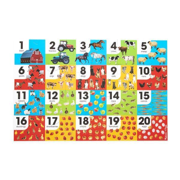 Мега - пазл гигант Melissa&Doug "Числа/Ферма" 24 элемента 90 х 60 см MD31002 фото 6
