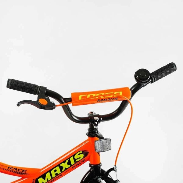 Велосипед детский двухколёсный 16" CORSO Maxis доп колеса оранжевый CL-16177 фото 3