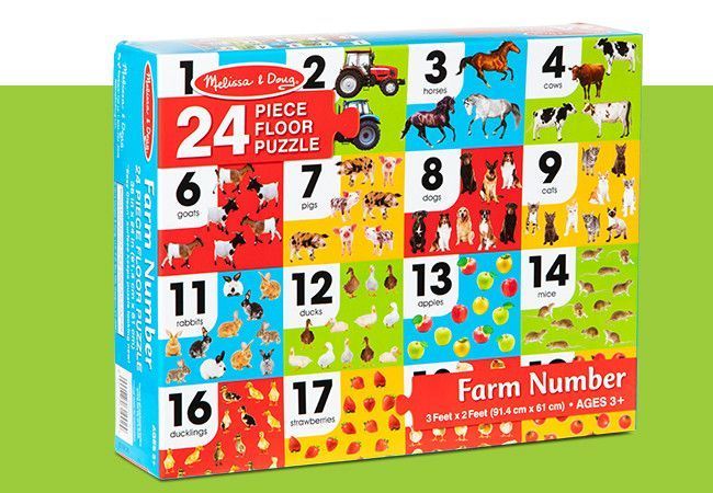Мега - пазл гигант Melissa&Doug "Числа/Ферма" 24 элемента 90 х 60 см MD31002 фото 5