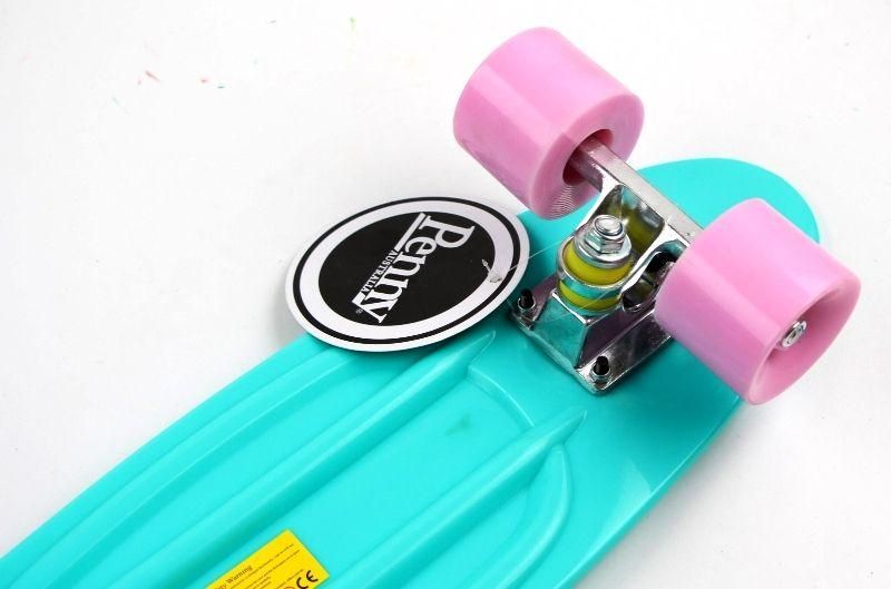 Классический пенни борд для девочек "Pastel Series" с матовыми колесами Бирюзовый цвет фото 4