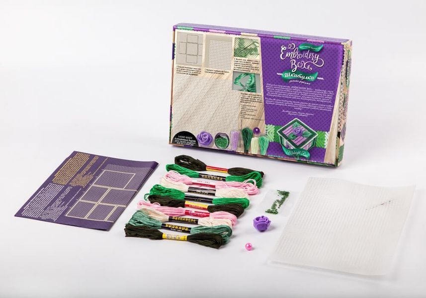 Набор для вышивания Danko Toys Шкатулка Embroidery Box Полосатая фантазия EMB-01-05 фото 3