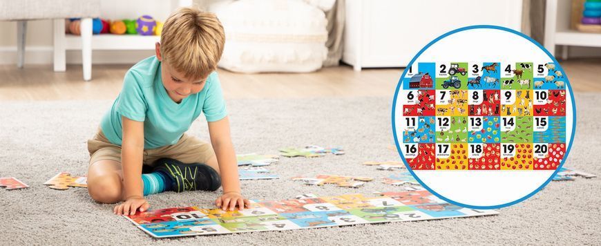 Мега - пазл гигант Melissa&Doug "Числа/Ферма" 24 элемента 90 х 60 см MD31002 фото 4