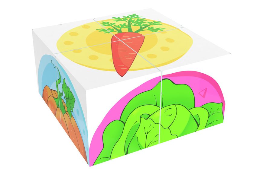 Розвиваючі кубики пластмасові ТехноК Овочі 4 кубики 1349 фото 4