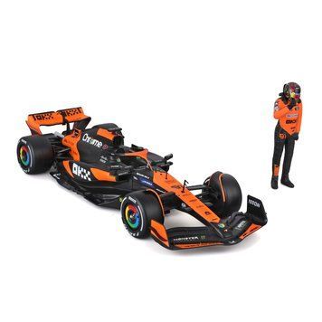 Колекційна модель Bburago Формула 1 McLaren MCL38, з фігуркою, масштаб 1:24, чорний з помаранчевим 18-28040 фото 1
