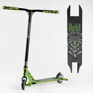 Трюковий самокат Best Scooter Spider HIC-система, пеги, анод, колеса 110 мм зелений 53442 фото 1