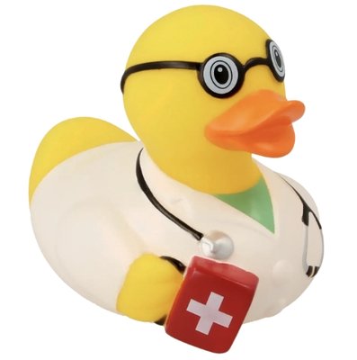 Стильна тематична гумова качечка FunnyDucks "Лікар" L1859 фото 1