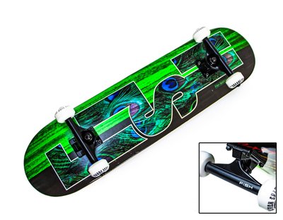 Професійний скейтборд (Скейт) з канадського клена Fish Skateboard "Green Peafowl" фото 1