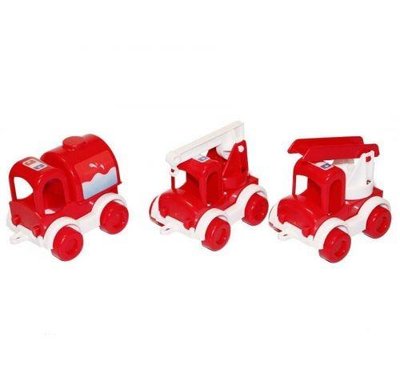 Ігровий набір машинок Kid cars Пожежна 9 см червоний 39547 фото 1